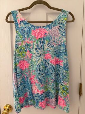 Lilly Pulitzer Multi-Color Tropical Print Kristin Tank Top - Multi Sink or Swim